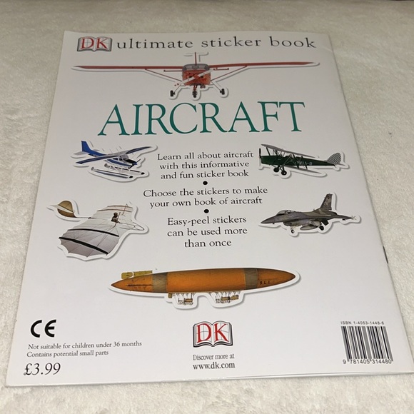 !**KIDS BOOKS 4/$10**! Aircraft More Than 60 Reusable Full-Color Stickersby 2005 - Picture 8 of 9